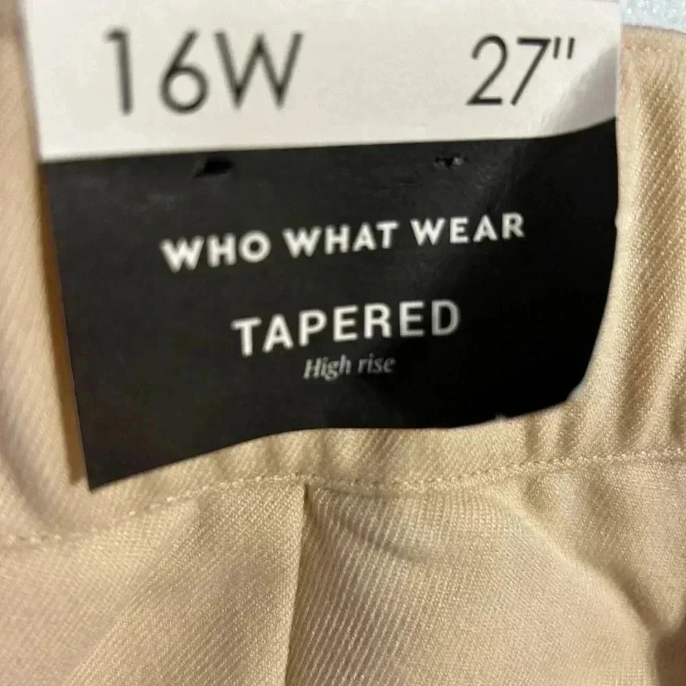 Women’s 16 W. Tapered High-Rise Pants. Who What Wear. Target. Cream — image 2 of 6